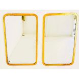 WALL MIRRORS, a pair, contemporary style with gilt metal frames, 96cm H x 68cm. (2)