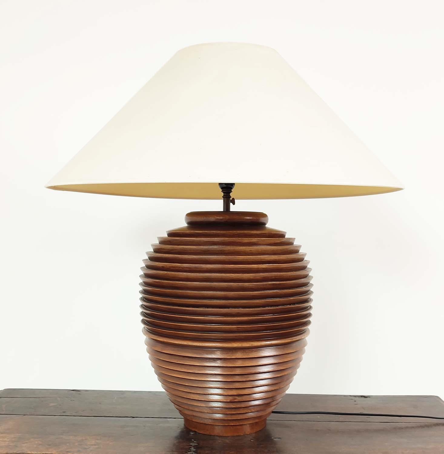 LUZ INTERIORS TABLE LAMP, 83cm H x 68cm W including shade.