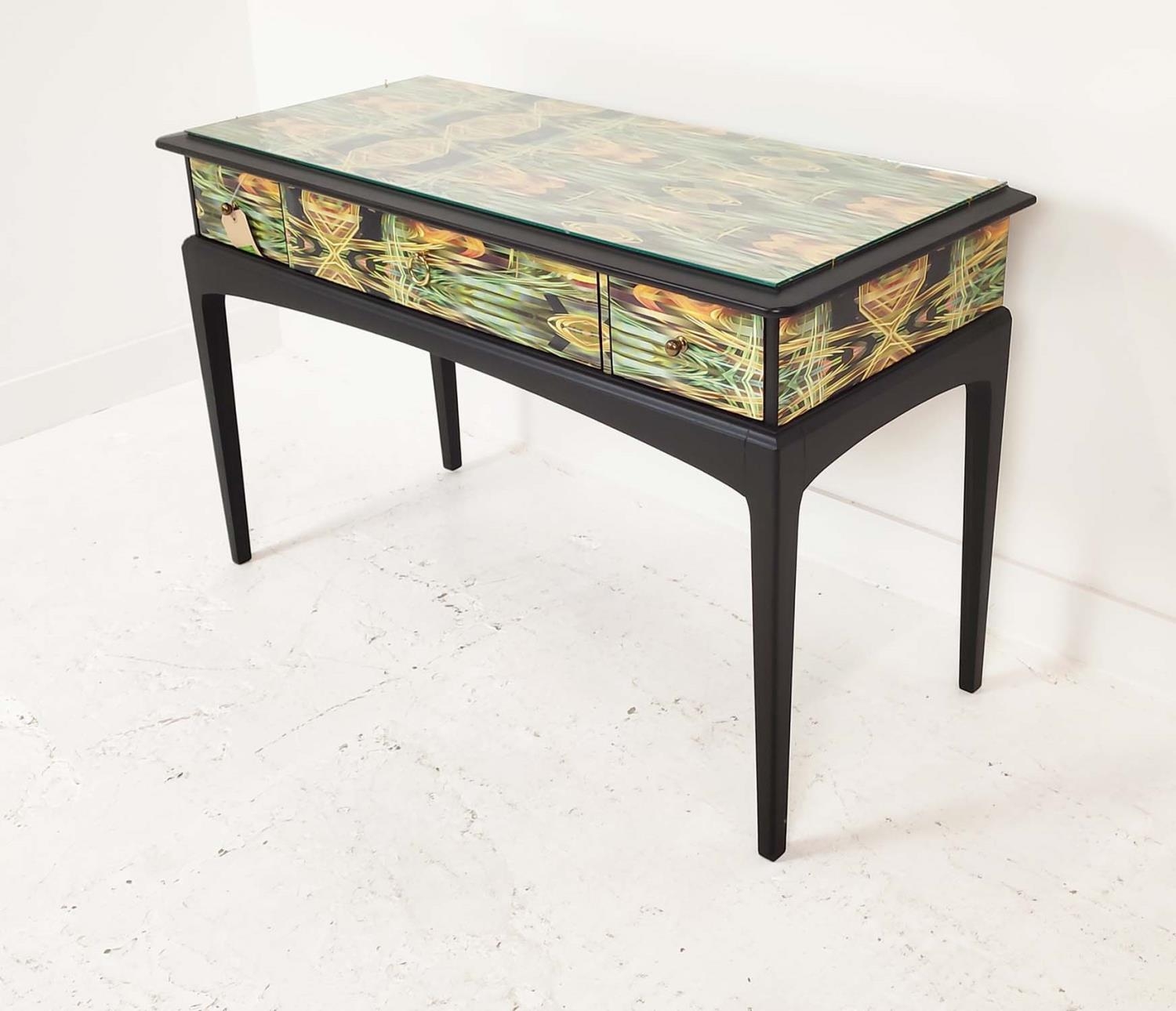 STAG CONSOLE TABLE, multicoloured decoration with three drawers, 120cm W x 71cm H x 47cm D. - Image 2 of 7