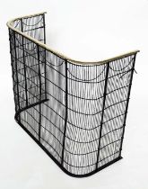 NURSERY FENDER, Victorian brass capped and iron mesh panelled, 77cm W x 62cm H x 30cm D.