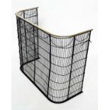 NURSERY FENDER, Victorian brass capped and iron mesh panelled, 77cm W x 62cm H x 30cm D.