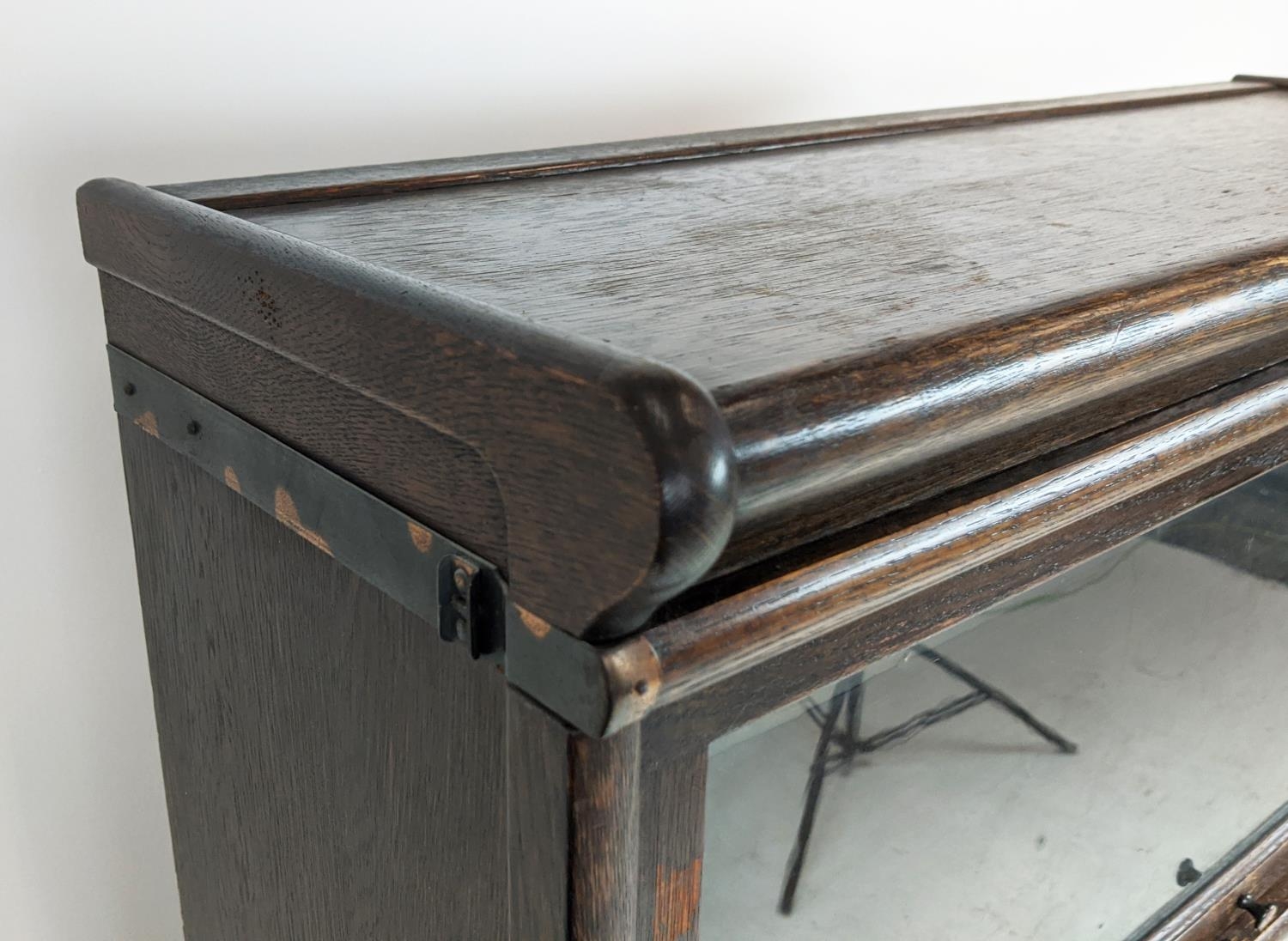 GLOBE WERNICKE BOOKCASE, early 20th century oak, four tier with glazed doors and drawer to base, - Image 2 of 9