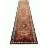 PERSIAN KARAJA LONG RUNNER, 388cm x 80cm.