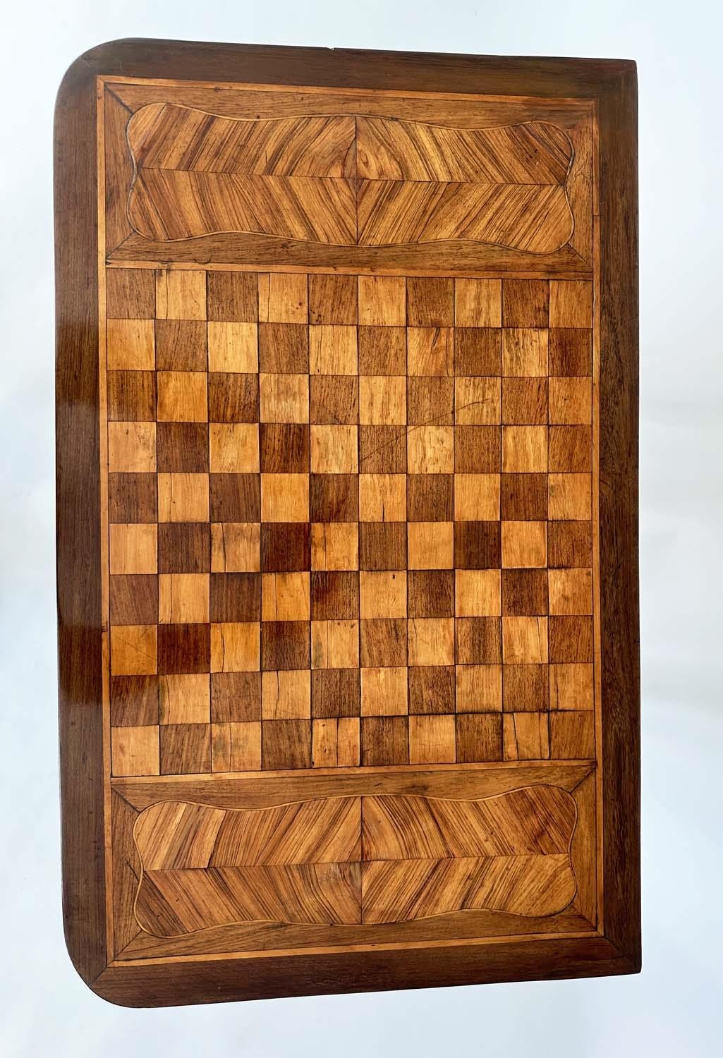 DUTCH GAMES TABLE, 19th century Dutch mahogany, Kingwood and satinwood inlaid with chequer - Image 10 of 13