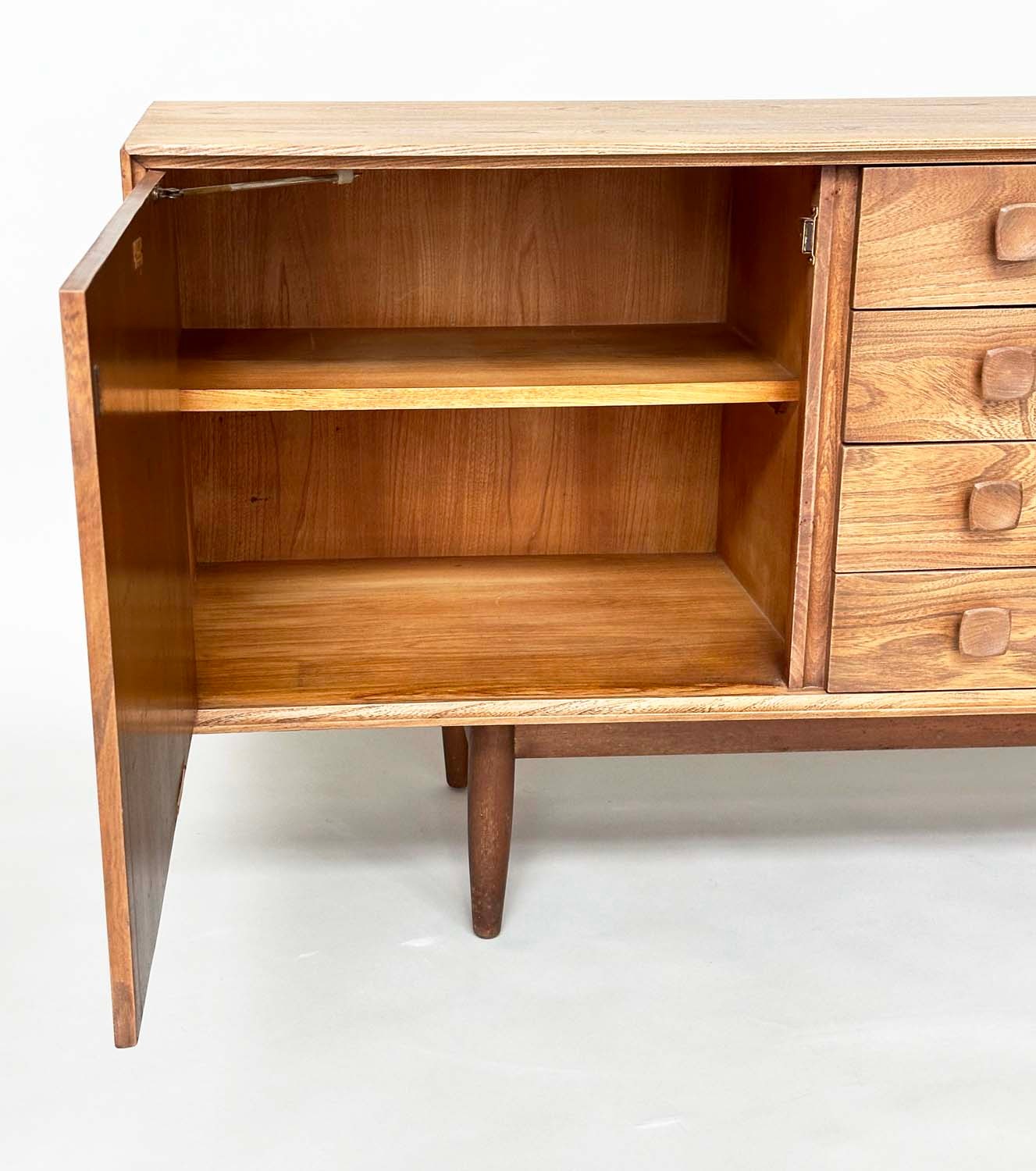 BRISTOW AND TOWNSEND SIDEBOARD, ensign elm with four drawers flanked by cupboards, 178cm W x 46cm - Image 7 of 13