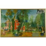 RAOUL DUFY, La Paddock A Deauville, original lithographic poster/French office for Tourism, signed