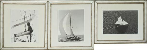 TROWBRIDGE GALLERY, 'Relaxed Sailor' and 'Sailing Boats', 82cm x 72cm. (3)