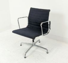 VITRA ALUMINIUM GROUP CHAIR, by Charles and Ray Eames, swivel seat action, cloth bears label, 56cm