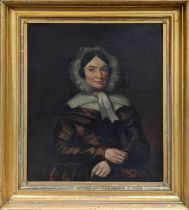 19TH CENTURY SCHOOL, Portrait of a woman', oil on canvas, 74cm x 59cm, framed.