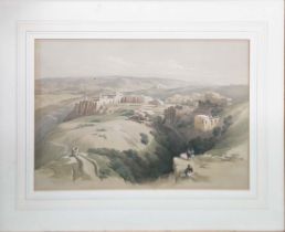 DAVID ROBERTS, 'Gaza and other Orientalist Views', four hand coloured lithographs, 34cm x 48cm,