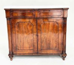 HALL CABINET, early 19th century rosewood of adapted shallow proportions with two frieze drawers and