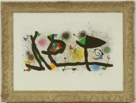 JOAN MIRO, Sculptures, large lithograph on BFK Rives, 1974 singed in the plate, 52cm x 73cm.