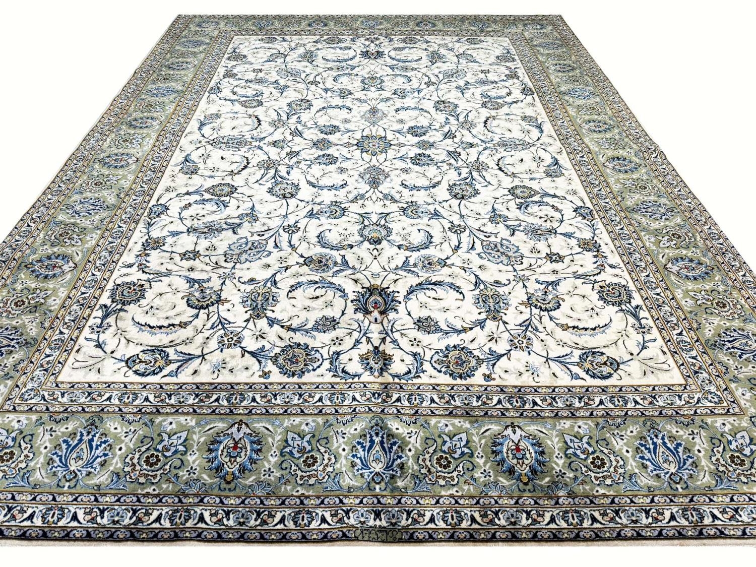 FINE SIGNED KURK KASHAN CARPET, 402cm x 310cm.