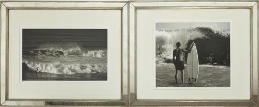 TROWBRIDGE GALLERY 'Contemplating the Surf', and 'Surfing off Bells Beach, Victoria', 82cm x