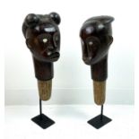 A PAIR OF FANG HEAD (Gabon), 57cm H. (2)