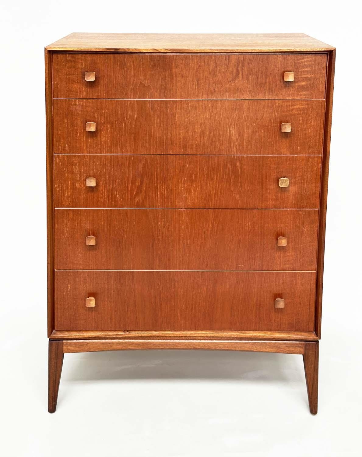 ATTRIBUTED TO MCINTOSH OF KIRKCALDY CHEST, vintage 20th century, with five drawers on tapered - Image 2 of 5