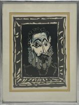 AFTER PABLO PICASSO (1881-1993), L'Homme a la Fraise, 1963', lithograph, 30cm x 22cm, framed.