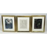 AFTER MARC CHAGALL (1887-1985), a set of two lithographs, 36cm x 26cm, framed, together with an