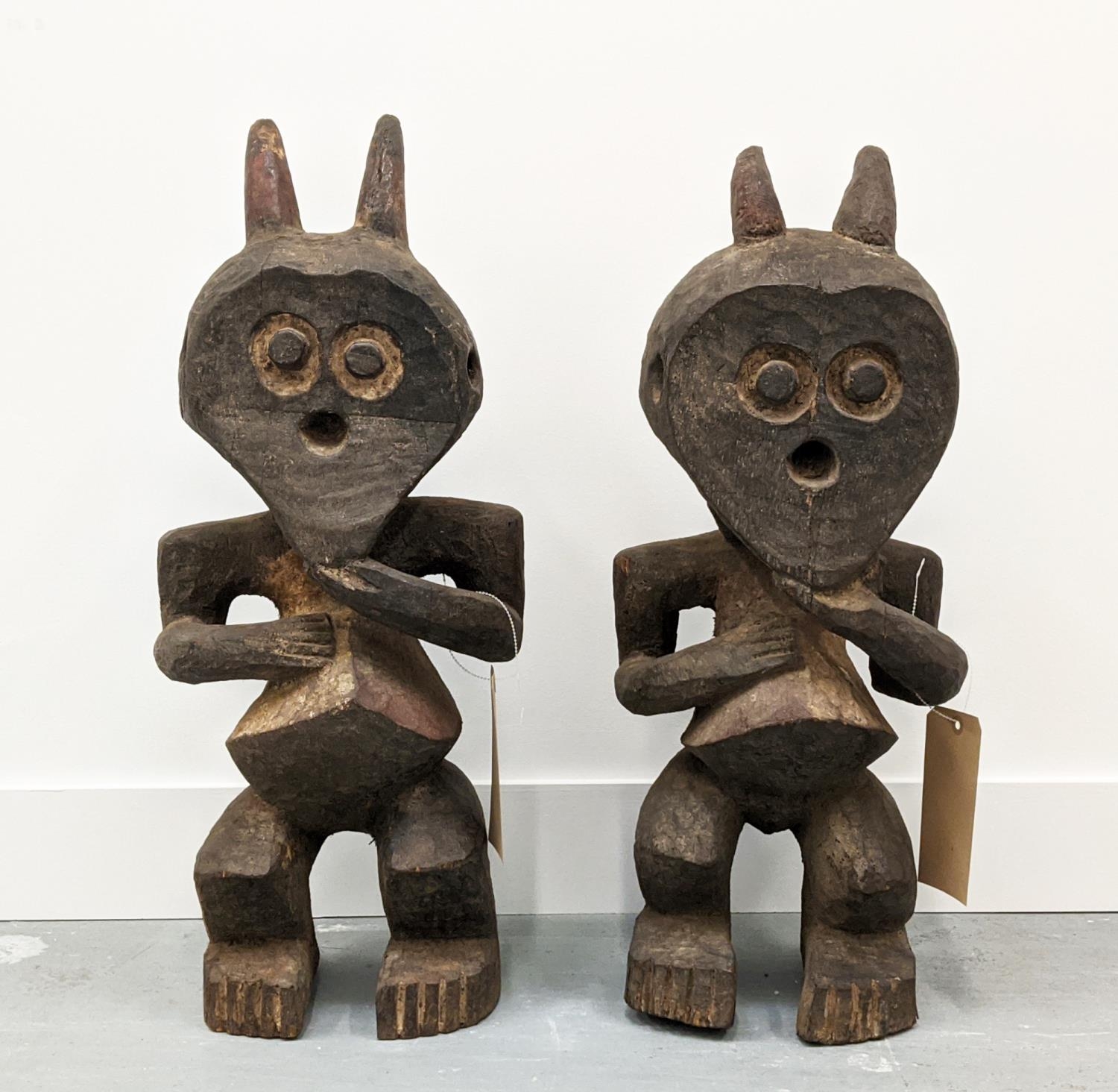 A PAIR OF MAMBILA FIGURE (Cameroon), 68cm H.