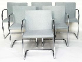 KNOLL BRNO CHAIRS, a set of six, by Ludwig Mies Van der Rohe, 55cm W. (6)