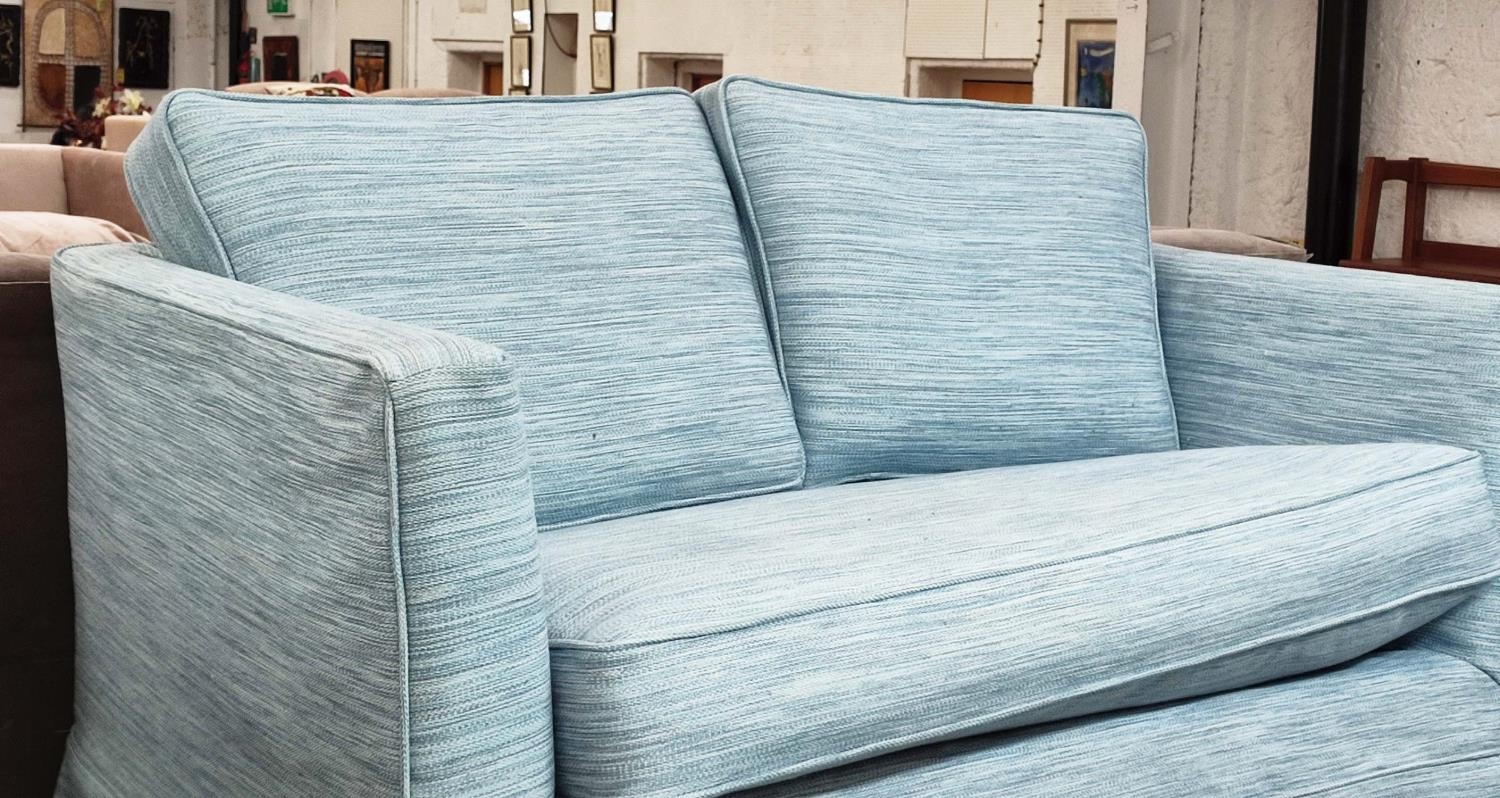 ANDREW MARTIN BLOOMSBURY SPECIAL SOFA, 140cm W approx, blue fabric upholstery. - Image 2 of 5