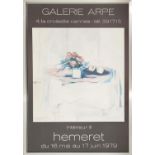 CLAUDE HEMERET EXHIBITION POSTER, Galerie Arpe, Interviewer III, 63cm x 43cm.