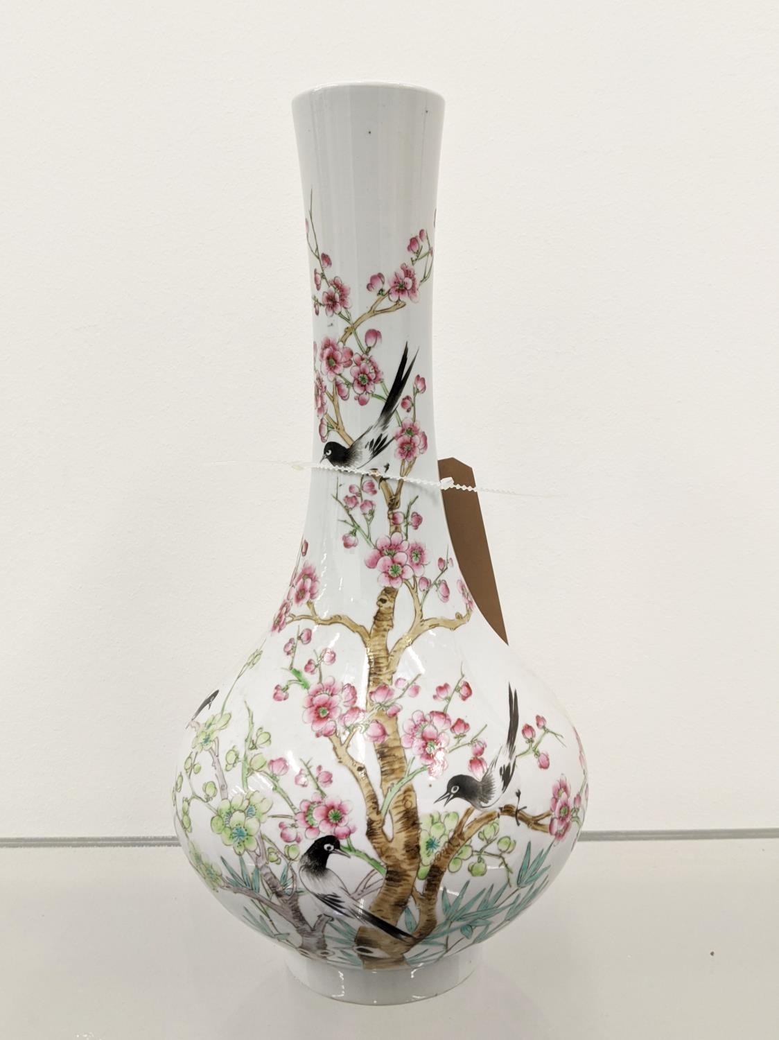 CHINESE PORCELAIN VASES, three including a bottle vase and a GU and I-Hing pottery jardiniere. (4) - Image 23 of 29