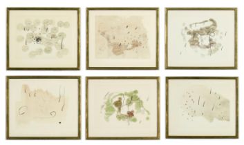 JOAN MIRO, abstract set of 6 lithographs from Trace Sur I’Eau (Trace on the watercolour). Ref: