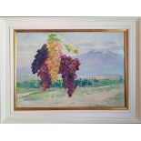 COLOURFUL ARMENIAN PAINTING, 'Vineyard near Mount Ararat' 1960s, oil on board/canvas, 35cm x 50cm (