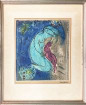 MARC CHAGALL 'Le dimanche', lithograph, pencil numbered 6/200, 37cm x 28cm, framed.