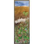 KEN DAVIS, 'Just Heaven', oil on board, 92cm x 31cm, framed.