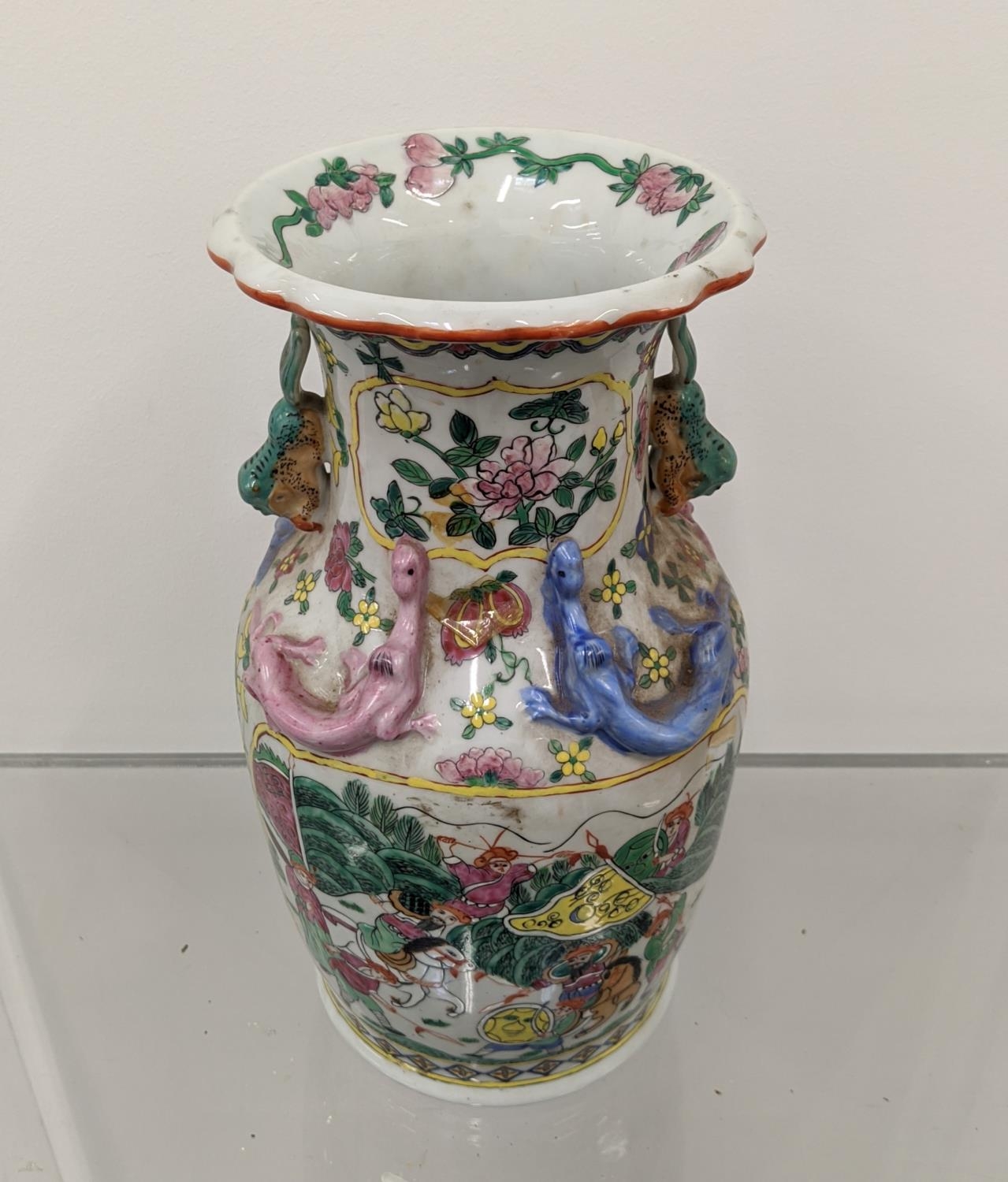 CHINESE PORCELAIN VASES, three including a bottle vase and a GU and I-Hing pottery jardiniere. (4) - Image 10 of 29