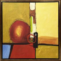 20TH CENTURY BRITISH SCHOOL, 'Abstract', oil on canvas, 76cm x 76cm, framed.