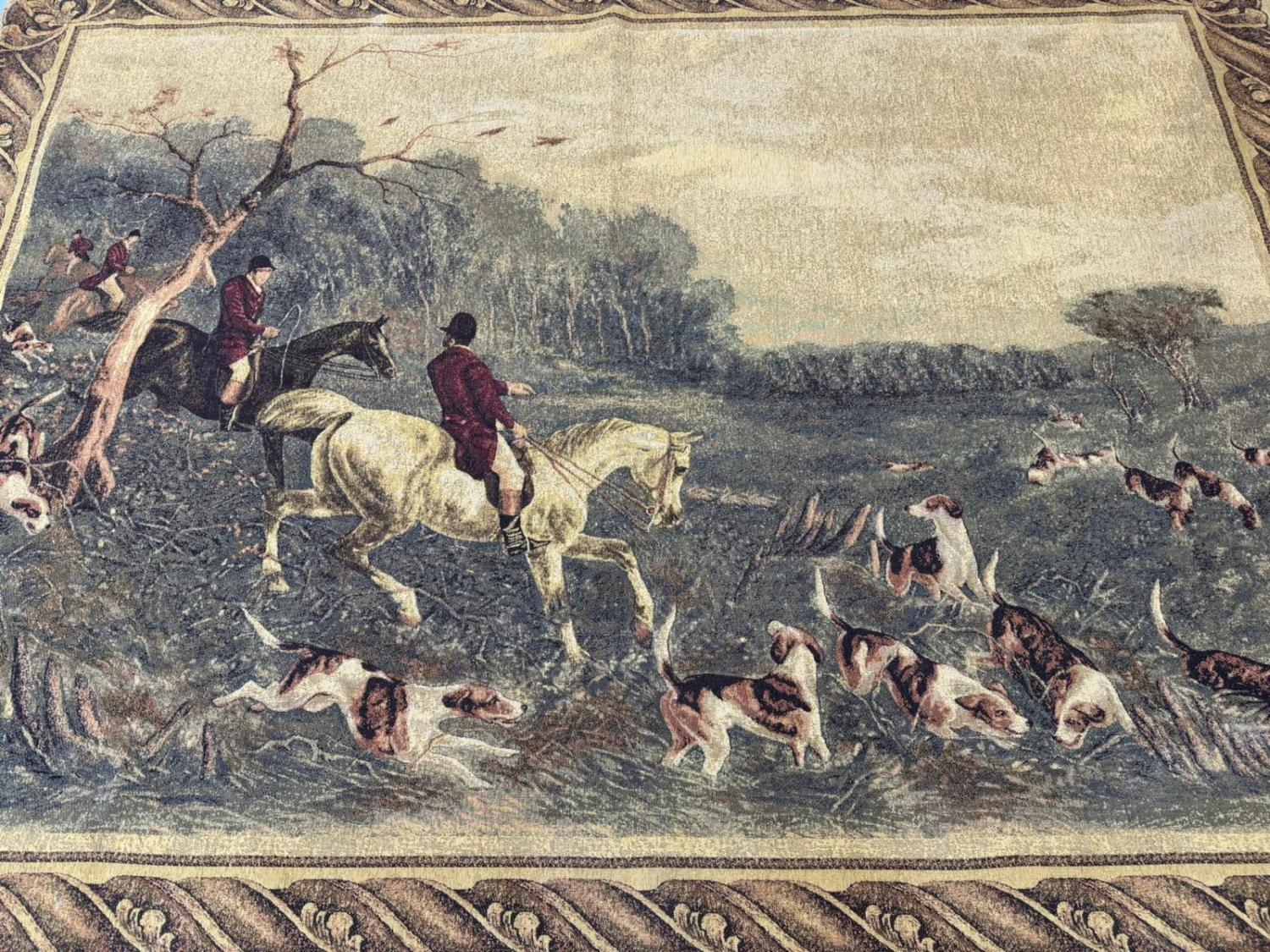 HUNTING DESIGN TAPESTRY, 184cm x 135cm. - Image 2 of 2