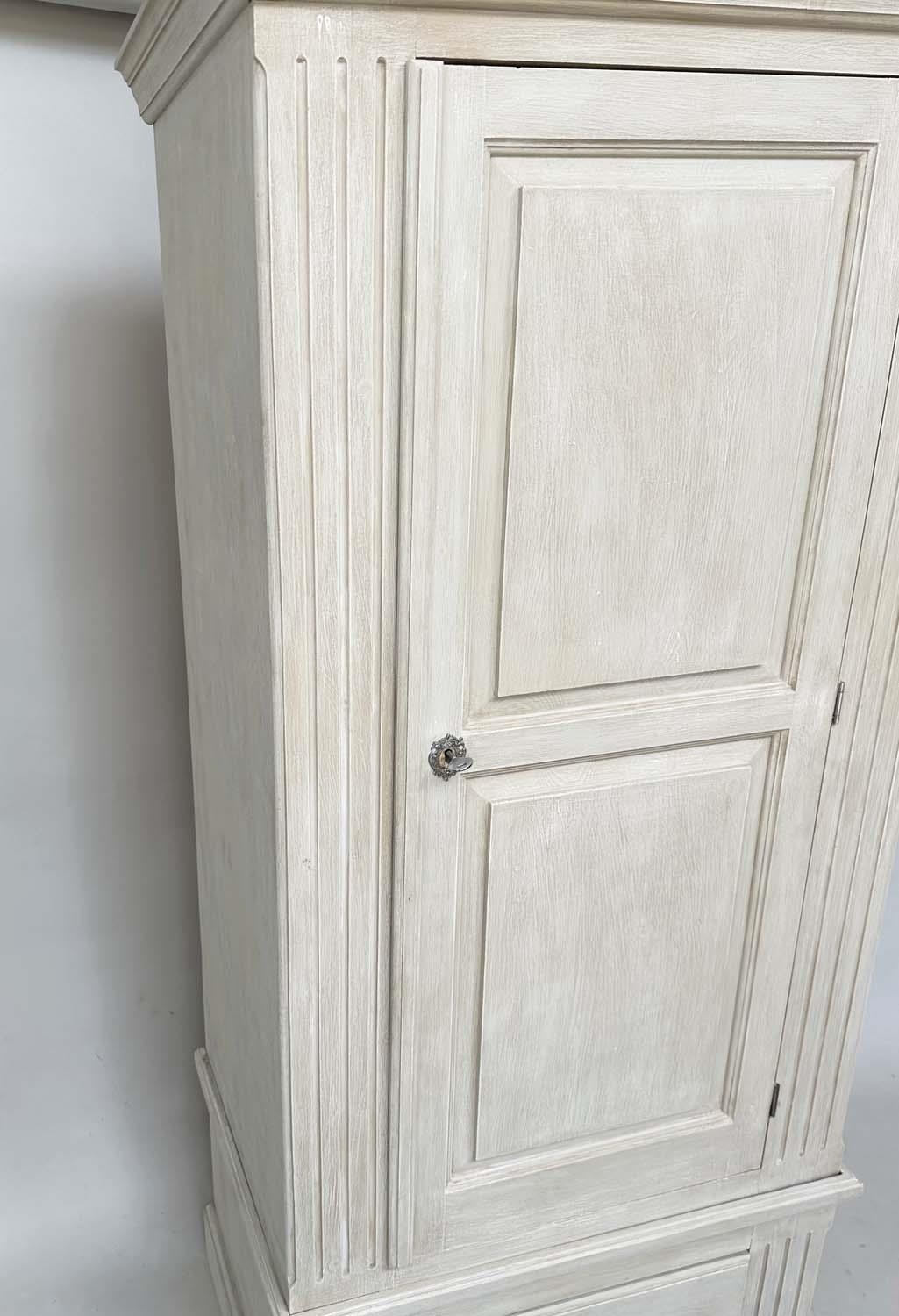 ARMOIRE, French style grey painted with single panelled door enclosing hanging space above a full - Image 10 of 11