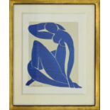 AFTER HENRI MATISSE, 'Blue nude', off set lithograph, 55cm x 41cm, framed.