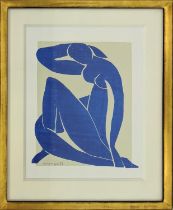 AFTER HENRI MATISSE, 'Blue nude', off set lithograph, 55cm x 41cm, framed.