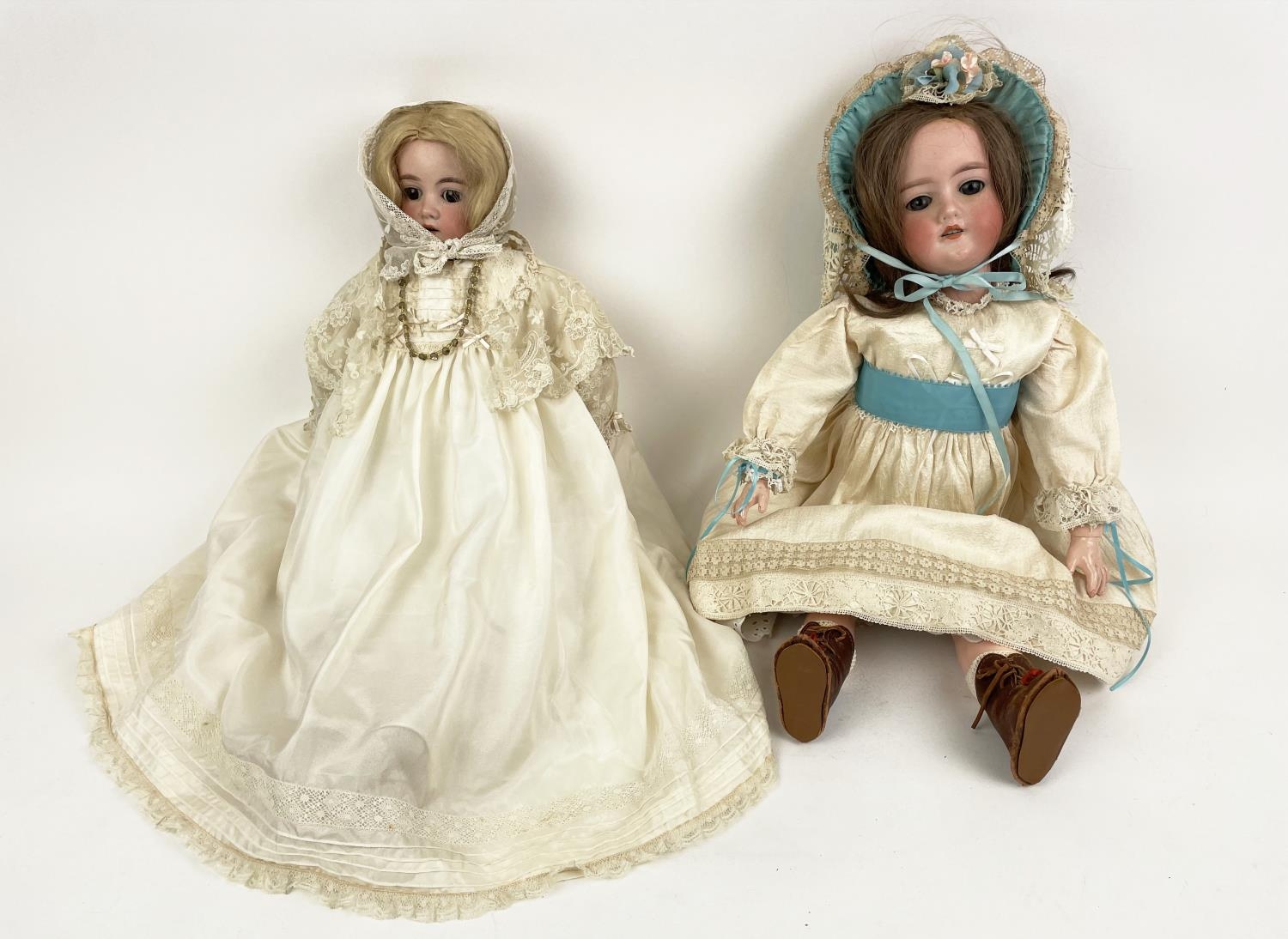BISQUE HEAD DOLLS, two, c.1900-1910, German by Armand Marseille Kopplesdorf. (2) - Image 5 of 10