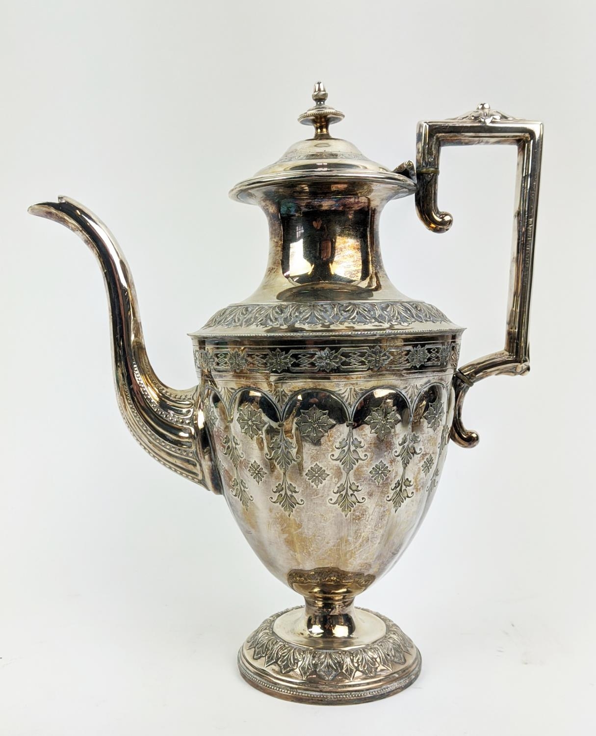 A COLLECTION OF SILVER PLATED WARE, comprising a Victorian aesthetic four piece tea and coffee - Image 7 of 11