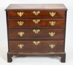 CHEST, 86cm H x 90cm W x 43cm D, George II mahogany, mid 18th century of four drawers.