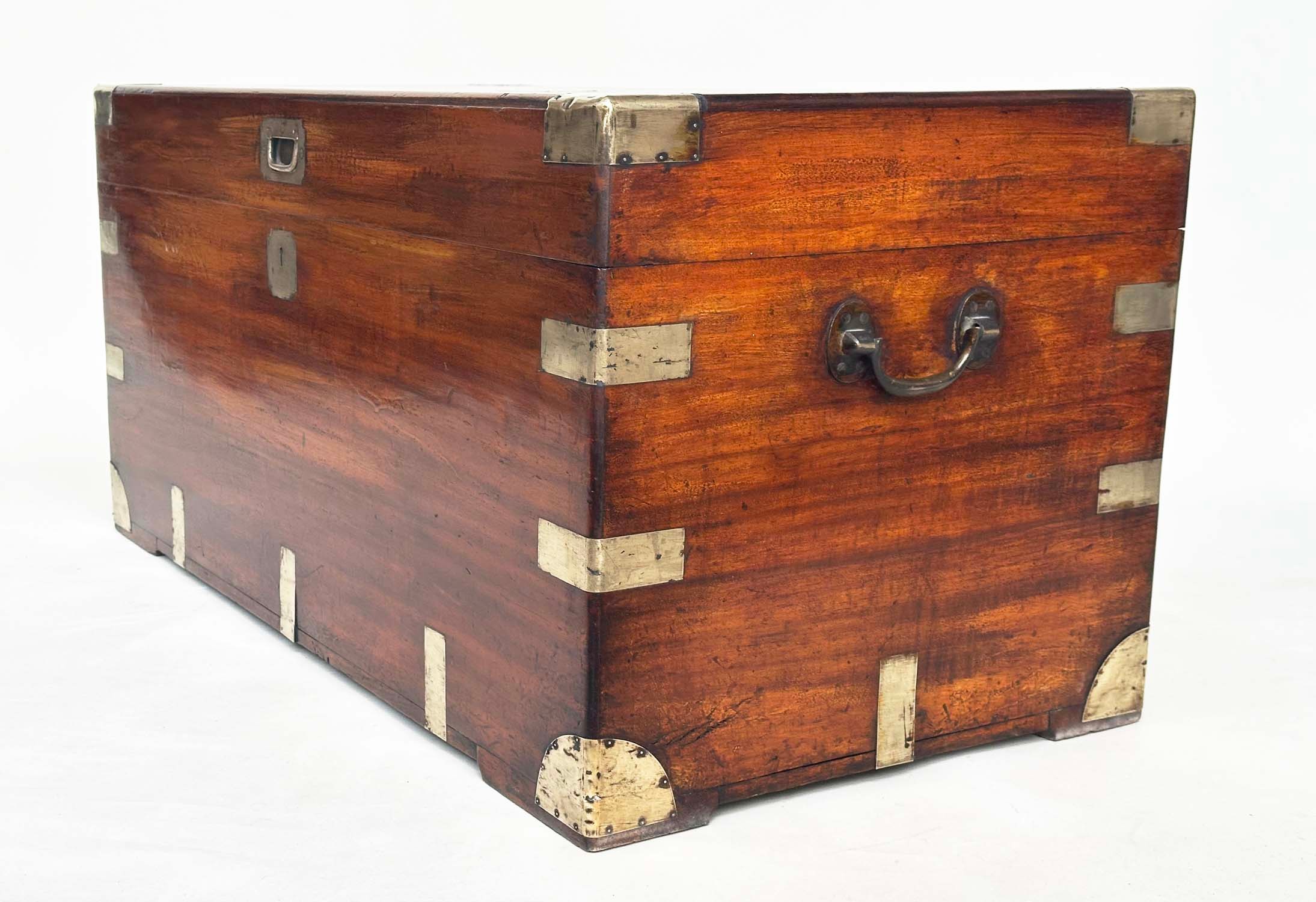 TRUNK, 19th century Chinese export camphorwood and brass bound with rising lid and carrying handles, - Image 9 of 9