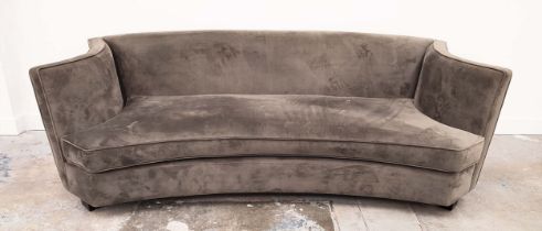 EICHHOLTZ SOFA, in grey chenille with a shaped outline, 75cm H x 90cm D x 225cm W.