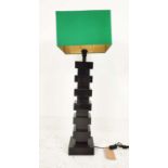 LIGHTING COLLECTION, including floor lamp, black lacquered with shade, 175cm H, and a differing