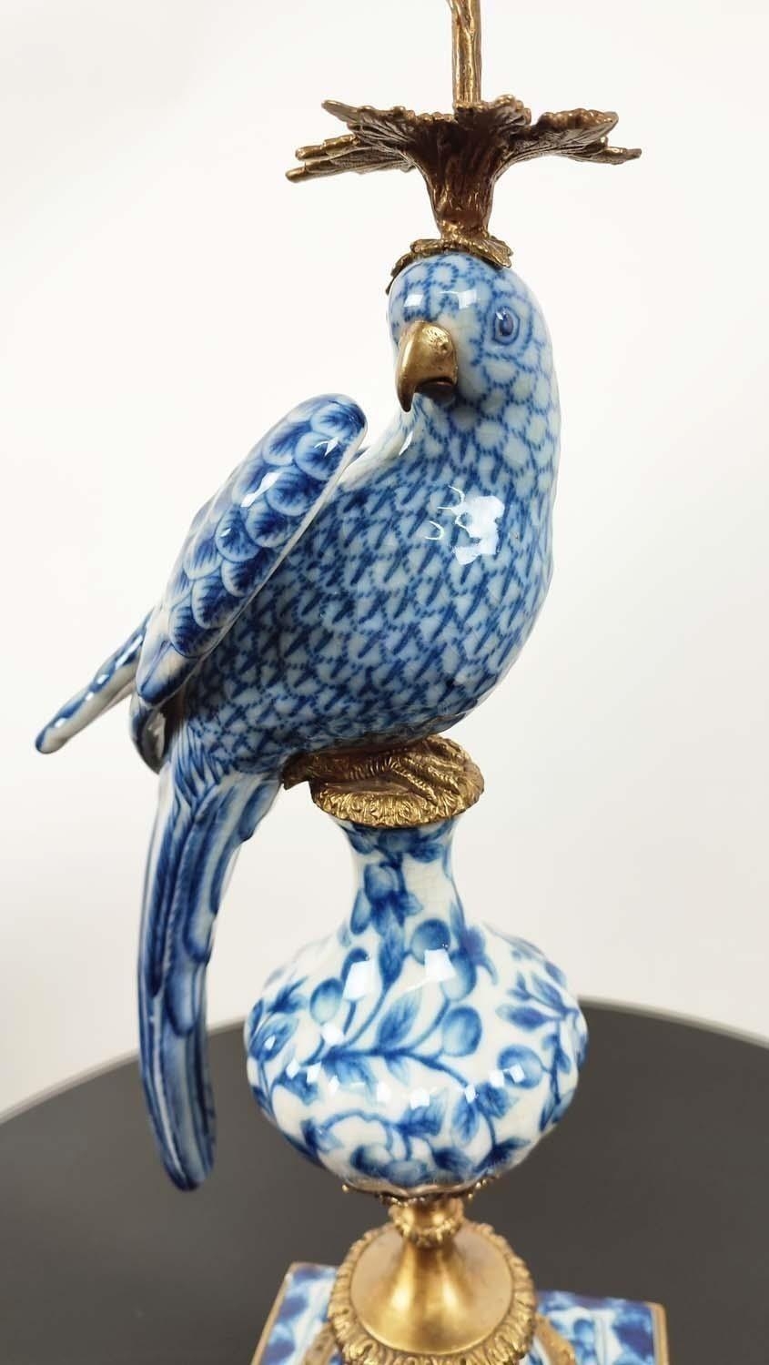 CANDLESTICKS, a pair, ceramic parrots with gilt mounts, 47cm H. (2) - Image 5 of 7