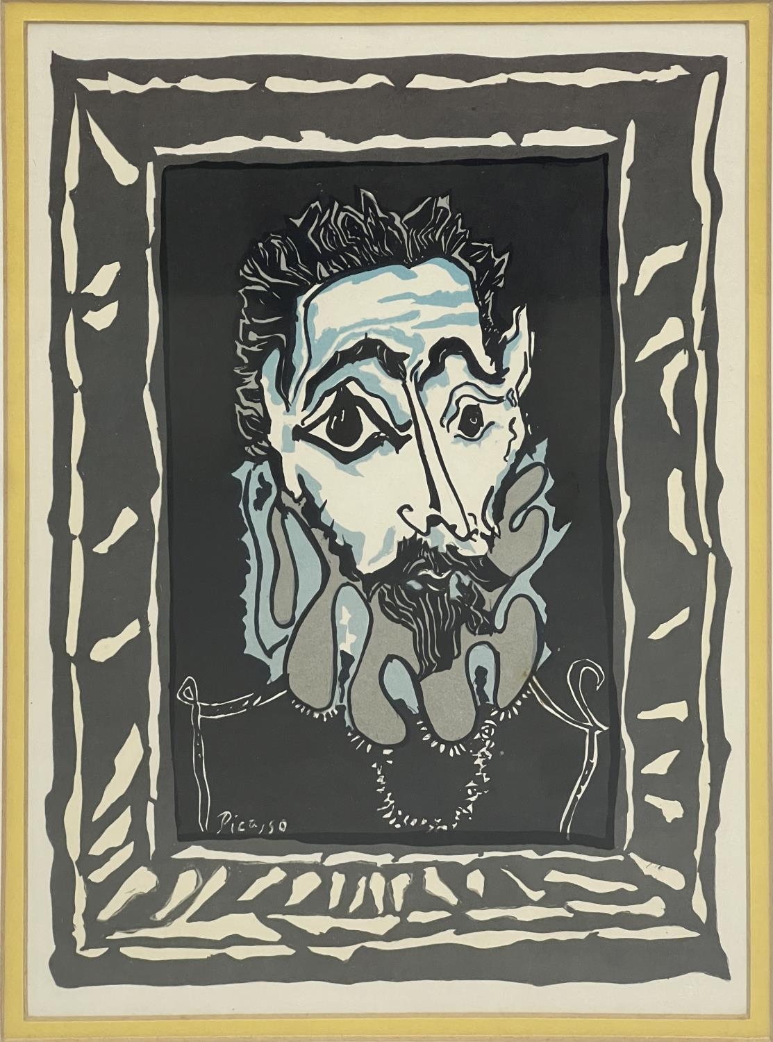 AFTER PABLO PICASSO (1881-1993), L'Homme a la Fraise, 1963', lithograph, 30cm x 22cm, framed. - Image 2 of 2