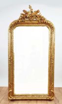 OVERMANTEL WALL MIRROR, Belle Epoque style, in a gilt frame, 160cm H x 80cm W.