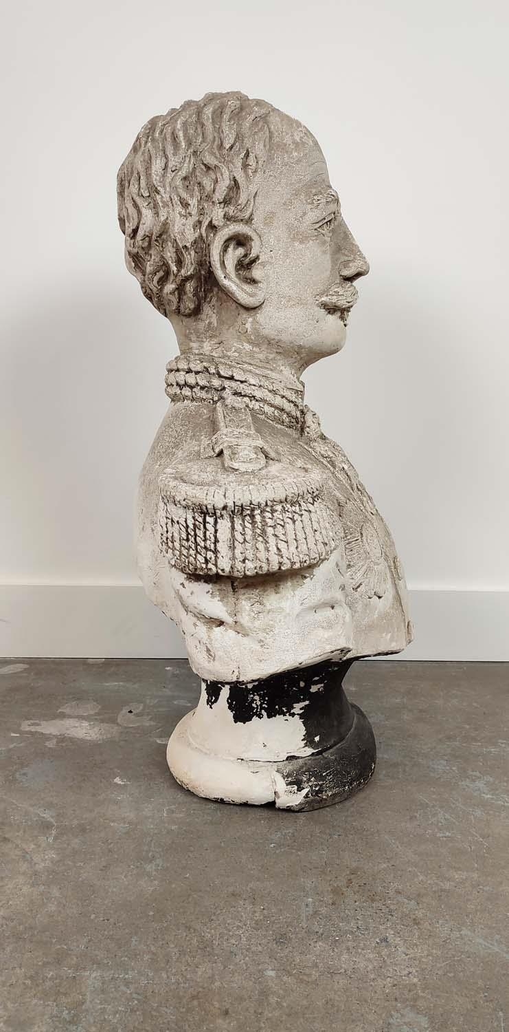 PLASTER BUST OF A GENERAL, 77cm H x 62cm. - Image 7 of 8