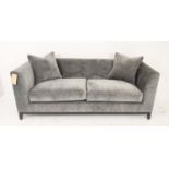 BESPOKE SOFA LONDON SOFA, grey upholstery with two scatter cushions, 200cm x 85cm x 75cm.