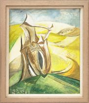 ATTRIBUTED TO ALLIN BRAUND (1915-2004), 'Landscape', oil on canvas, 49cm x 40cm, framed.