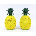 PINEAPPLE JARS, a pair, glaze ceramic, 29cm H. (2)